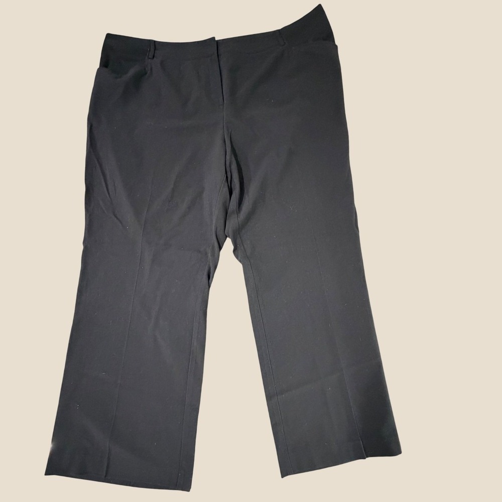 Style & Co. Woman Black Stretch Dress Pants Plus Size 24W Flat Front Trousers